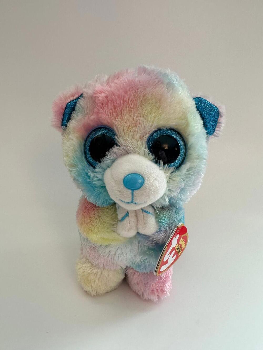 Ty Beanie Boo “Hope” the Praying Tie-Dye Bear - United Way Charity Exc (6 inch)